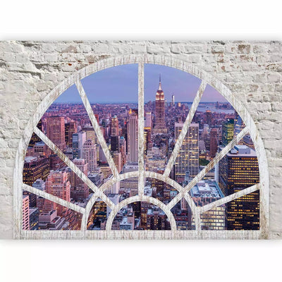 Wall Murals - view from New York window - Night view of the city G -art