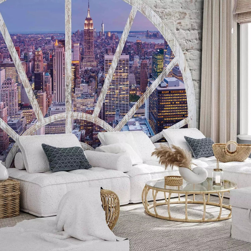 Wall Murals - view from New York window - Night view of the city G -art