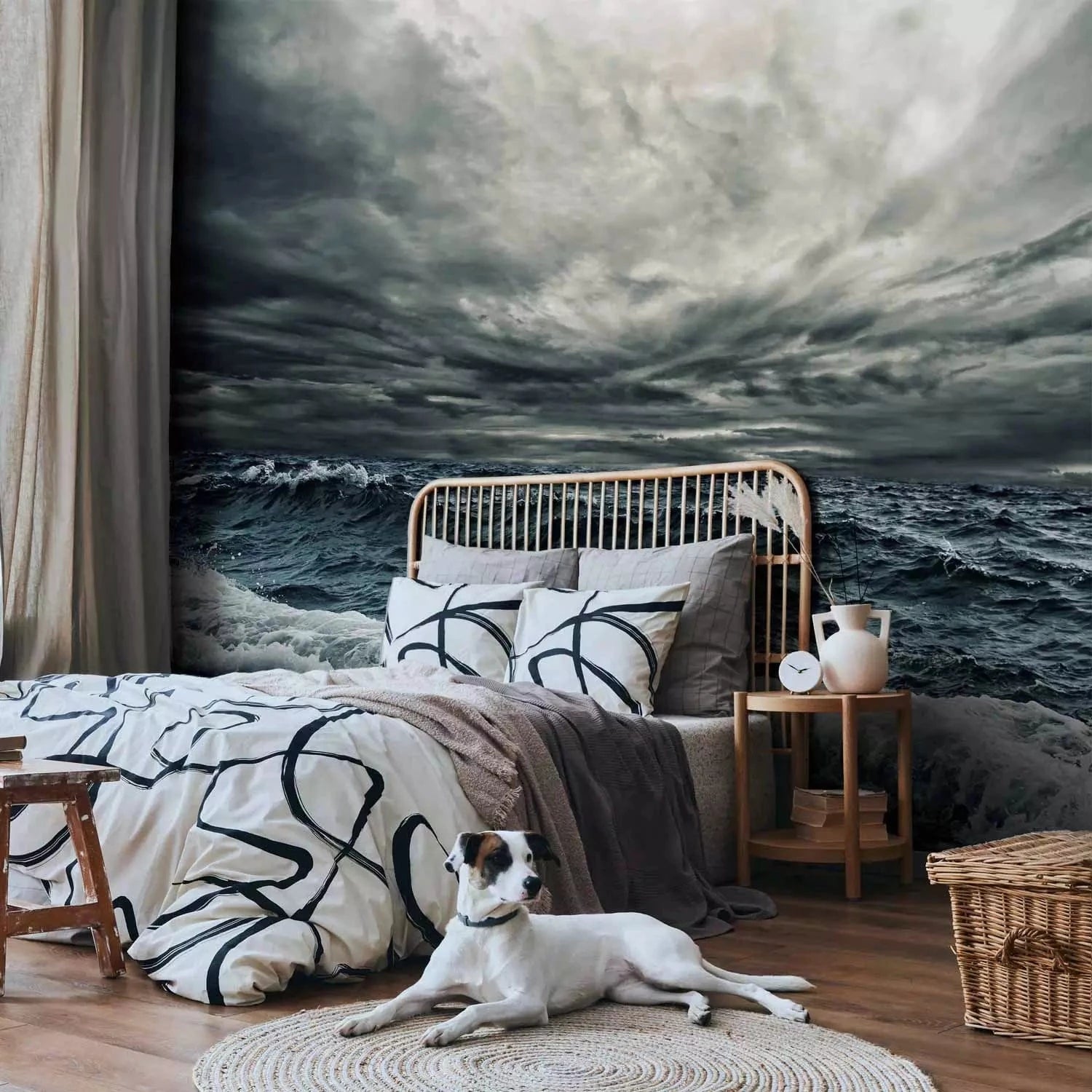 Fototapetes - Okeāna viļņi, zilā krāsā - viesistabai, guļamistabai G-ART