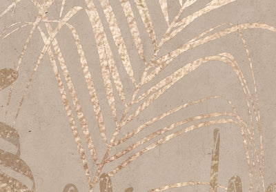 Fototapetes- Palmu krasts - bēša kompozīcija ar lapām, 142716 G-ART