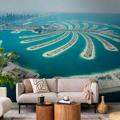 Wall Murals With a palm island in Dubai. View of Bird's Flight G-Art