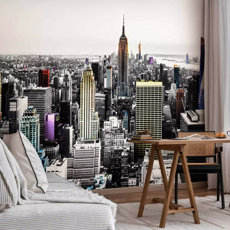 Wall Murals With ñujork skyscrapers in gray shades, 61651g-art