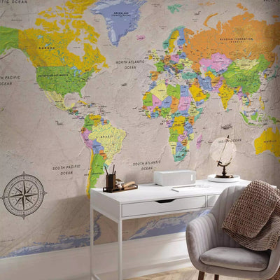 Wall Murals - World map in vintage style - buy online G-ART