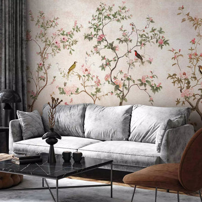 Wall Murals - flowering bushes with birds in the middle of lush vegetation in G-ART