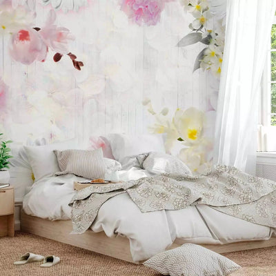 Wall Murals with spring flowers in pastel colors - good price and quality G-ART