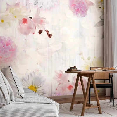 Wall Murals with spring flowers in pastel colors - good price and quality G-ART