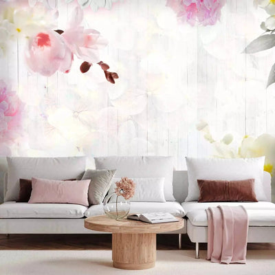 Wall Murals with spring flowers in pastel colors - good price and quality G-ART