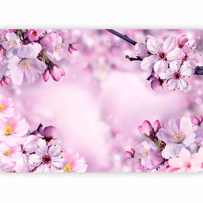 Spring - purple cherry flower composition on the background with light effect G -art