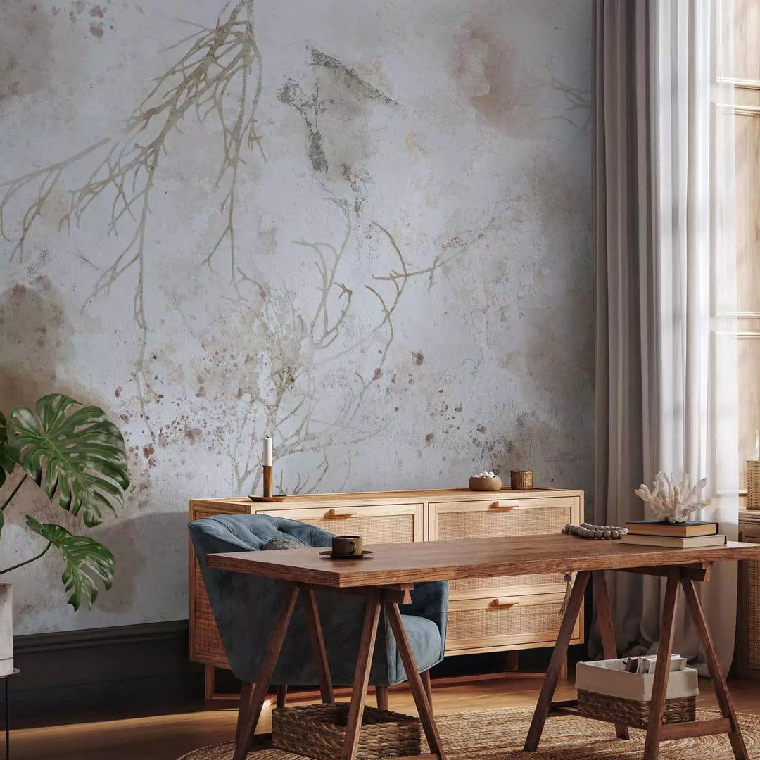 Fototapetes - Pelēki brūna abstrakcija ar zariem - 143796 G-ART