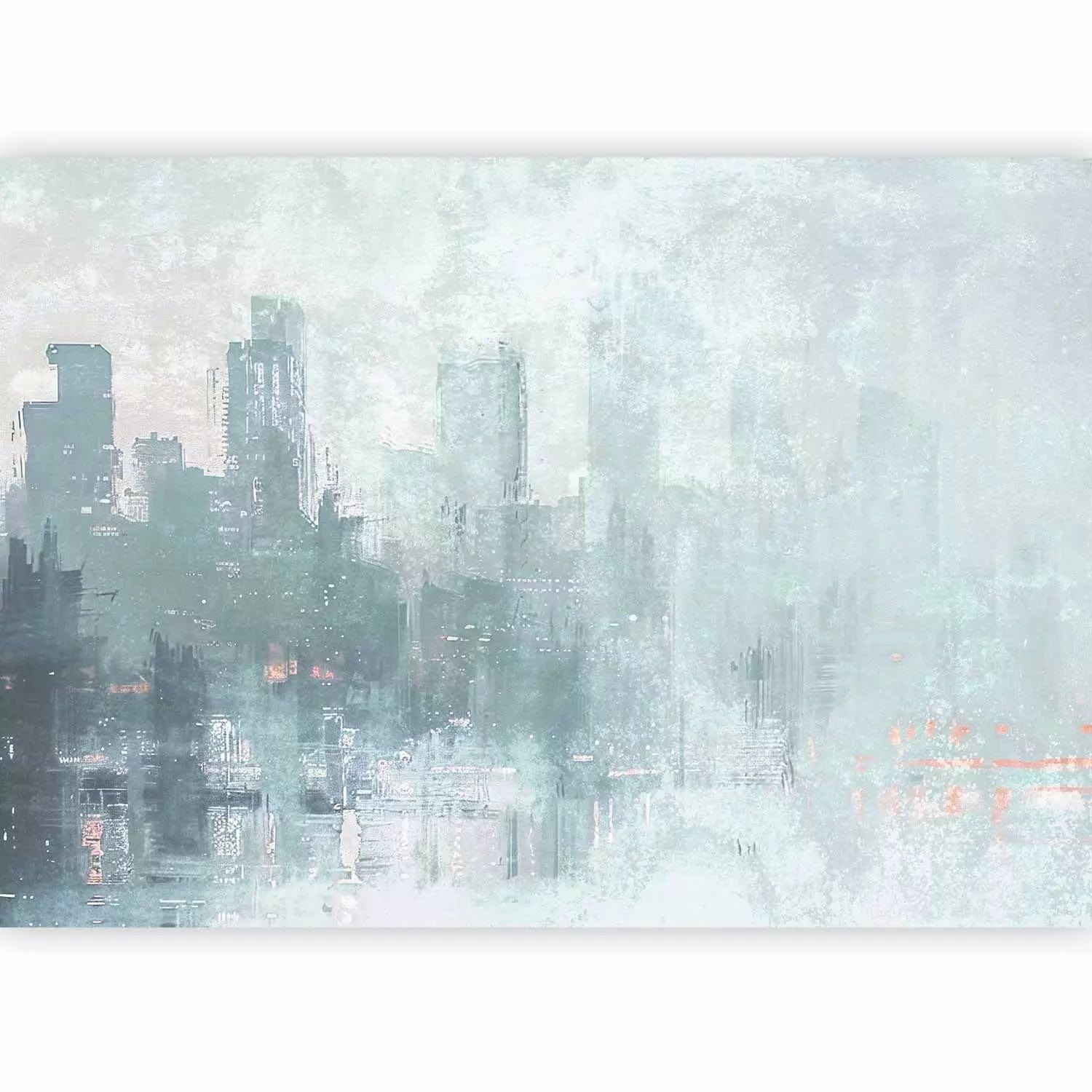 Fototapetes - abstrakta pilsētas ainava, kas paslēpta biezā miglā G-ART