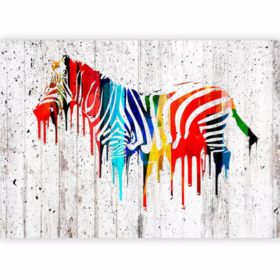 Multicolored Wall Murals with stylized zebra - 65554 G-ART