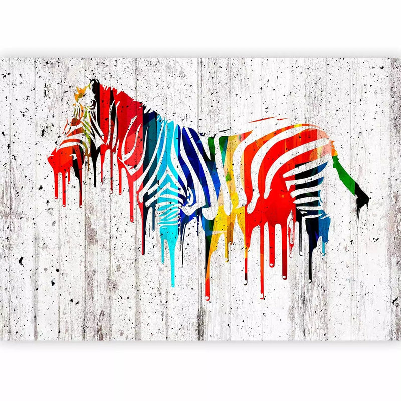 Daudzkrāsainas fototapetes ar stilizēto zebru - 65554 G-ART