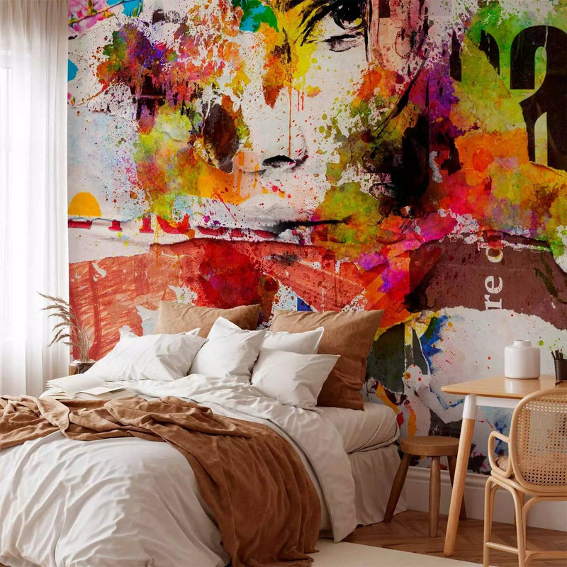 Modern Wall Murals with graffiti with a woman&