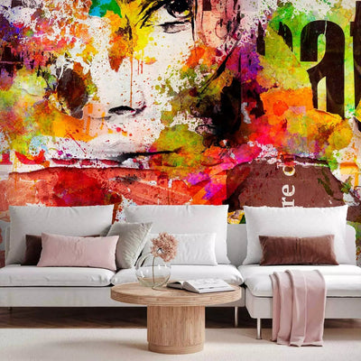 Modern Wall Murals with graffiti with a woman's face, 64498 G-art