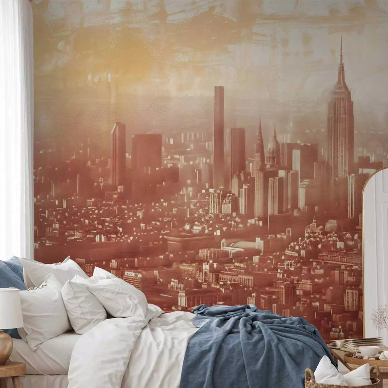 Wall Murals - City view in terracotta, 160004 - buy at G-ART