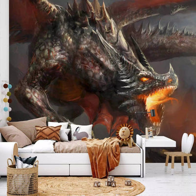 Fototapetai fantazijos stiliaus jaunimo kambariui - Dragon fire, 59719G-ART