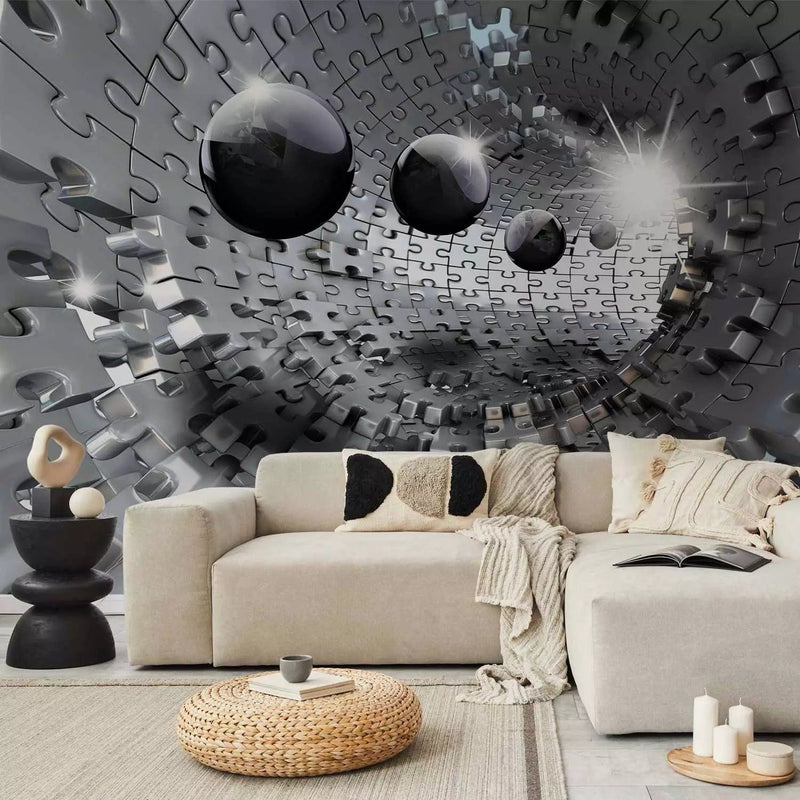 Wall Murals - Puzzle - tunnel, metallic color, 63839G-ART