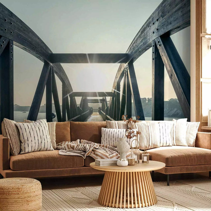 Wall Murals - wooden bridge in sunlight over the river, 74545, buy G-art