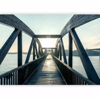 Wall Murals - wooden bridge in sunlight over the river, 74545, buy G-art