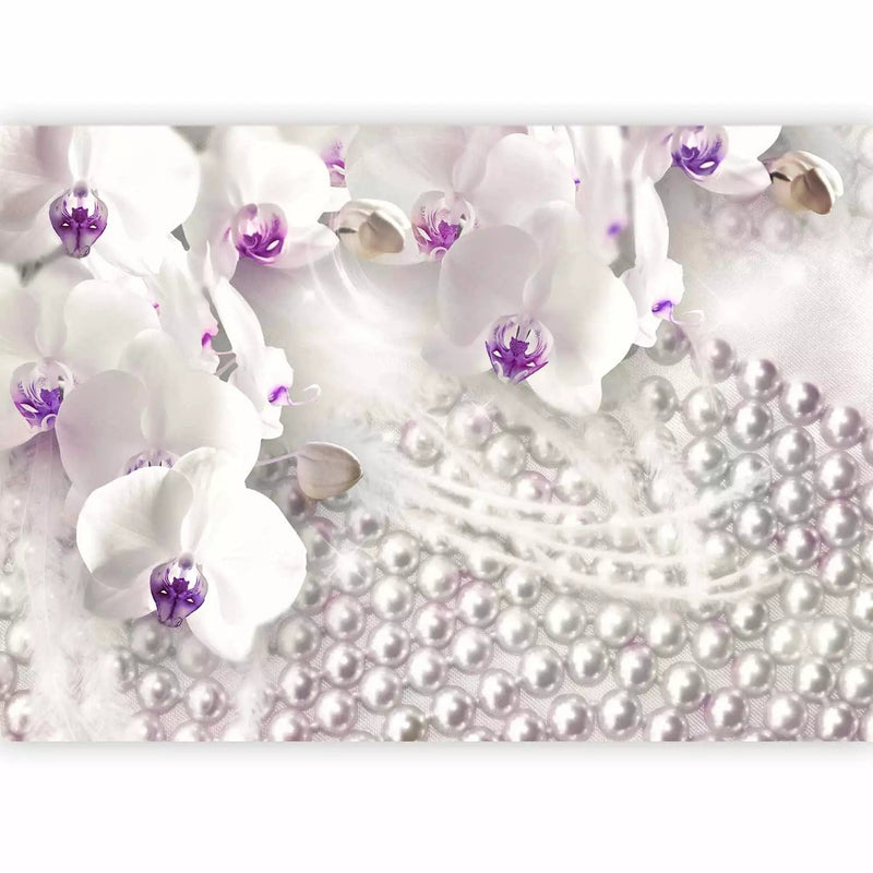 Wall Murals - composition with white orchids and pearls, 65620G-ART