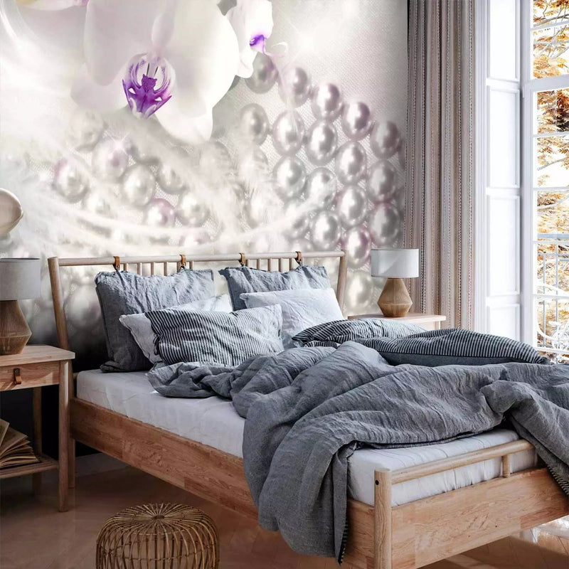 Wall Murals - composition with white orchids and pearls, 65620G-ART