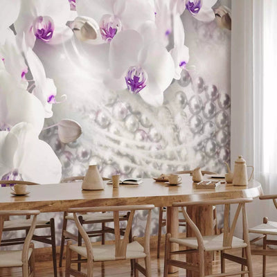 Wall Murals - composition with white orchids and pearls, 65620G-ART