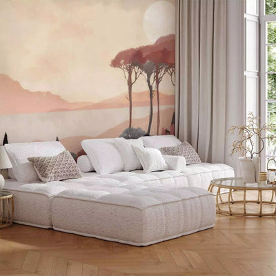 Wall Murals - romantic landscape with trees in terracotta - 160005 G-ART