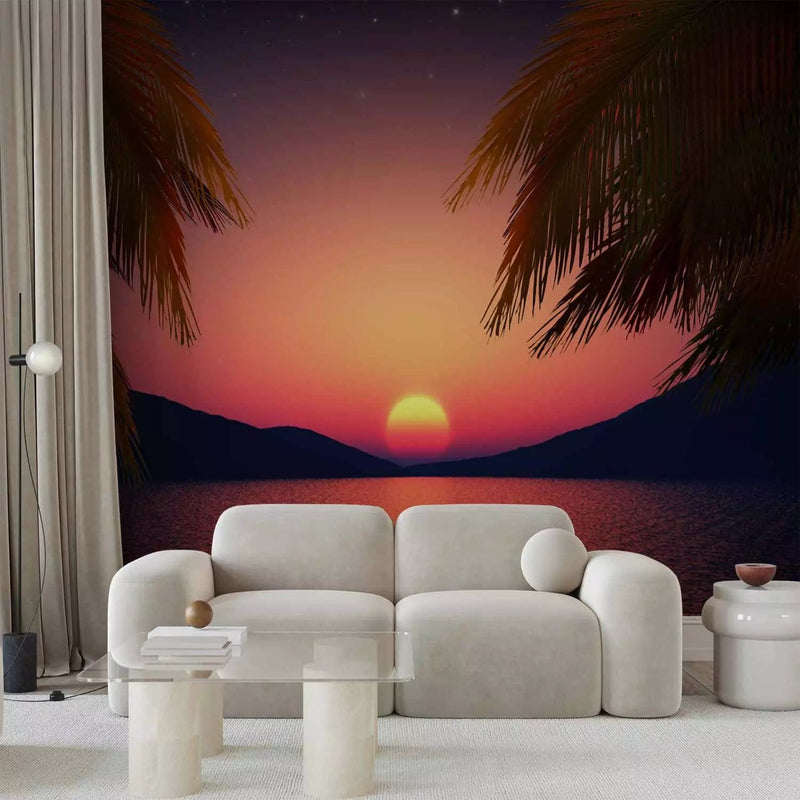 Romantic Wall Murals for the bedroom - evening at the beach, 96612G-ART