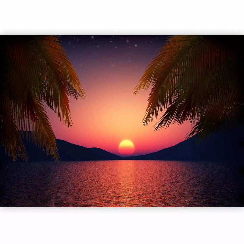 Romantic Wall Murals for the bedroom - evening at the beach, 96612G-ART