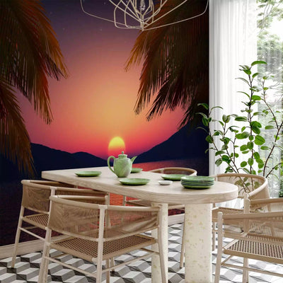 Romantic Wall Murals for the bedroom - evening at the beach, 96612G-ART