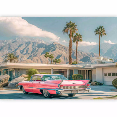 Pink Cadillac - amerikkalainen 1950-luvun tyyli-ikoni palmujen kanssa - osta G-ARTista