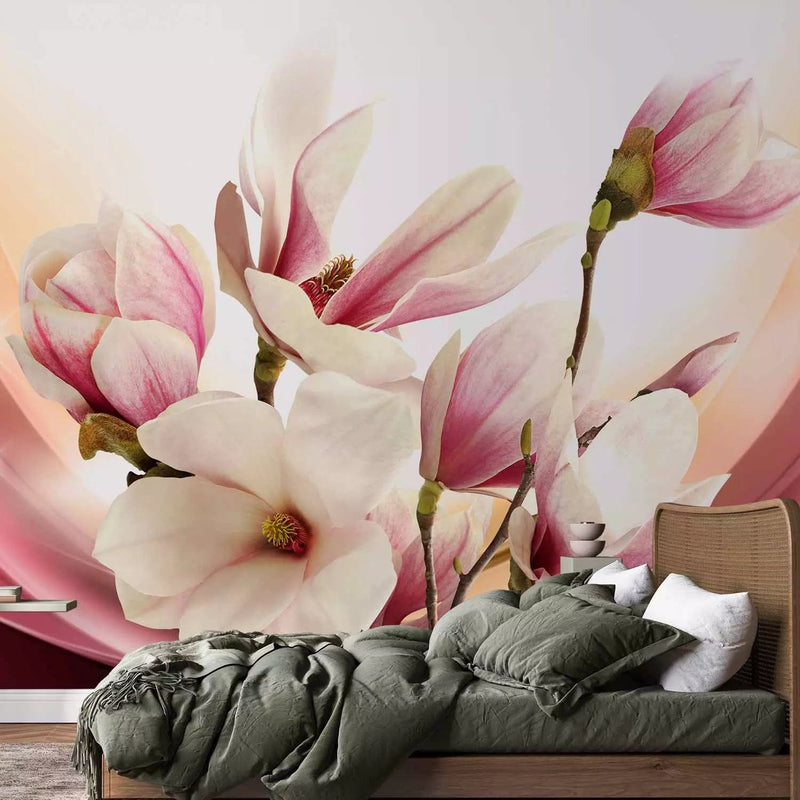 Wall Murals with magnolia flowers in the color of the sarlana - excellent quality g -art