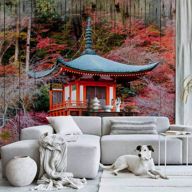 Wall Murals In Japanese style - Autumn Japan, 94953, in red tones G-ART