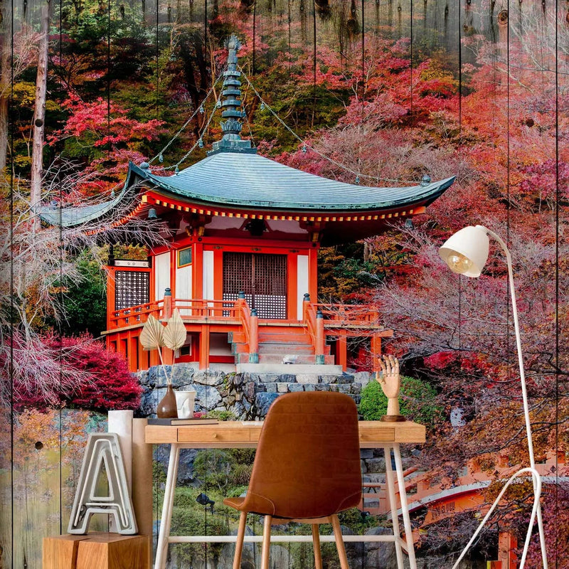 Fototapetes Japāņu stilā - Rudens Japāna, 94953, sarkanos toņos G-ART