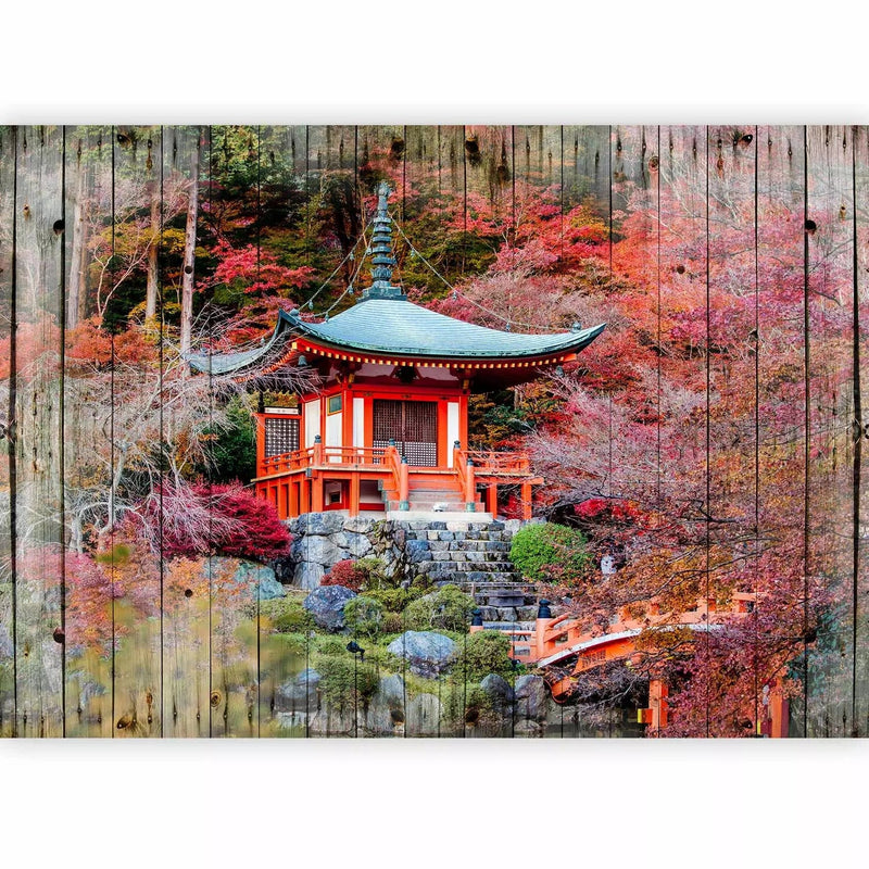 Fototapetes Japāņu stilā - Rudens Japāna, 94953, sarkanos toņos G-ART