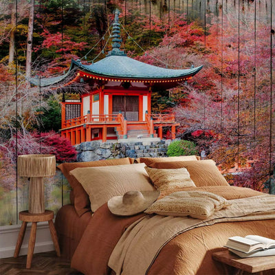 Wall Murals In Japanese style - Autumn Japan, 94953, in red tones G-ART