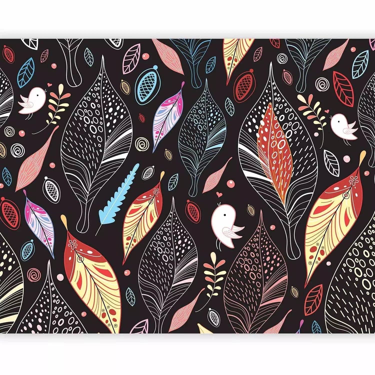 Fototapetes - Rudens lapas uz melna fona - matētas  G-ART