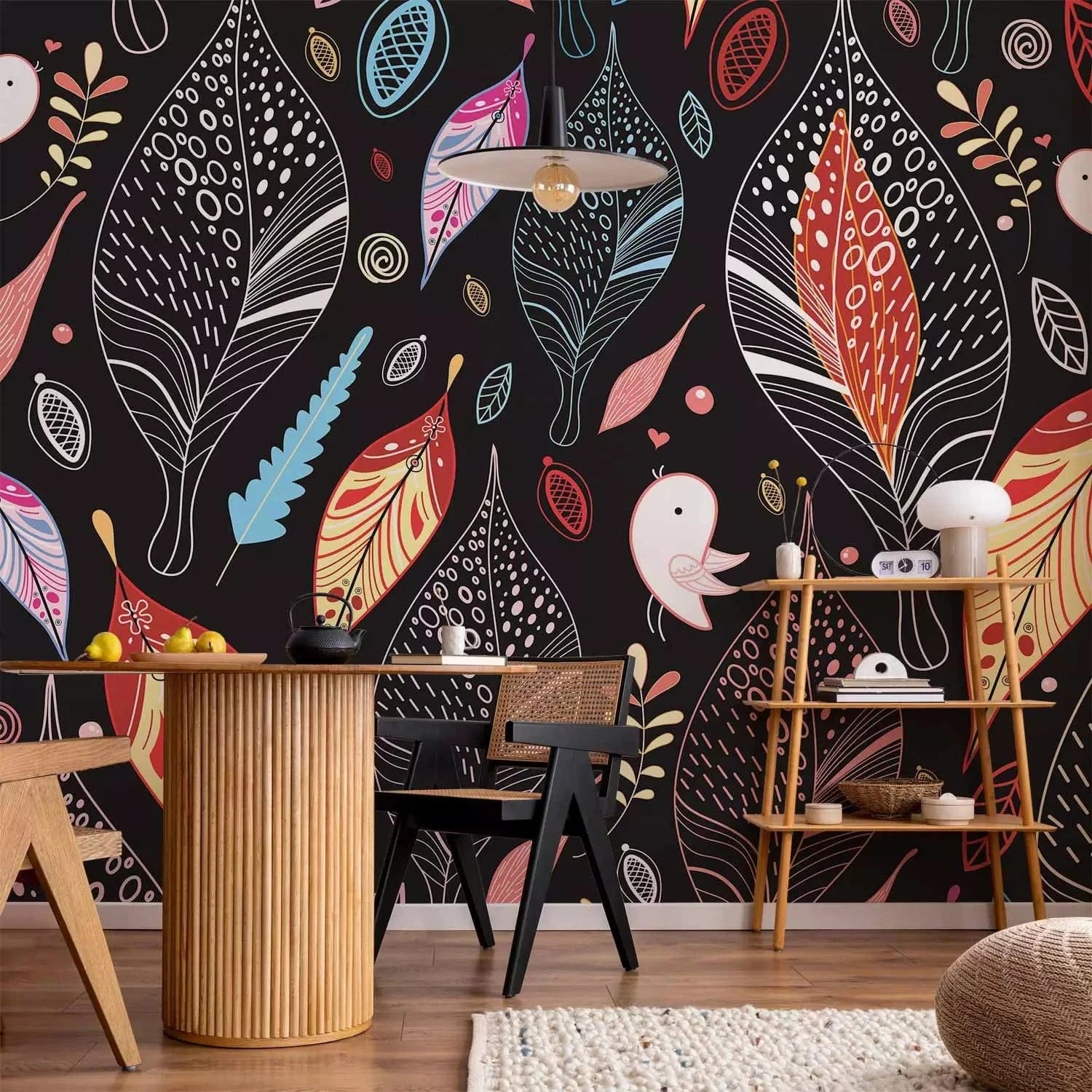 Fototapetes - Rudens lapas uz melna fona - matētas  G-ART