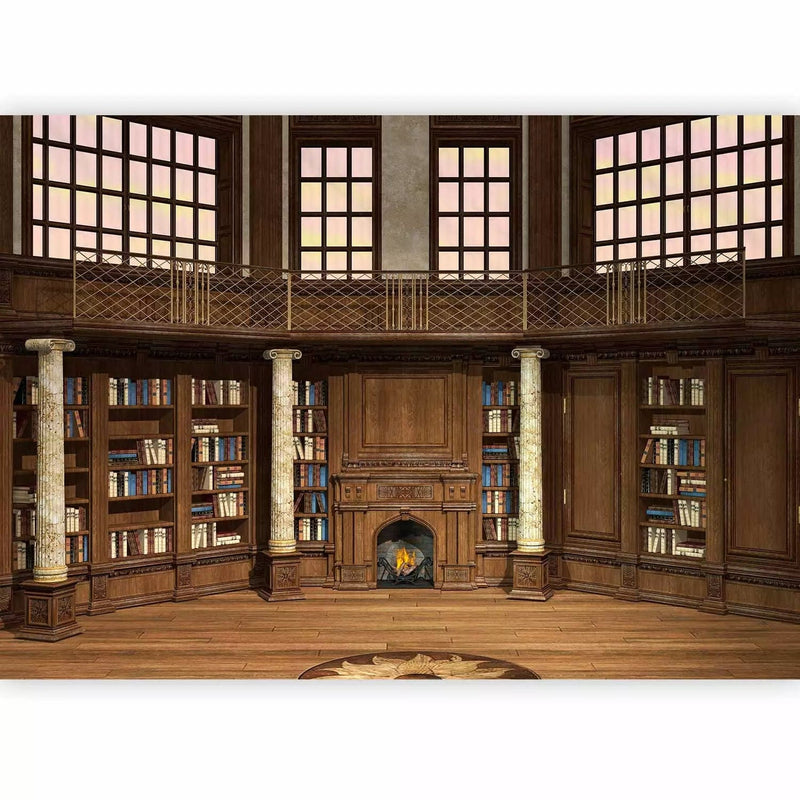 Fototapetai knygoms ir bibliotekoms rudais tonais, 3d efektas, 64496 G-ART