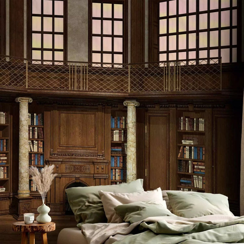 Wall Murals for books and libraries in brown tones, 3d effect, 64496 G-ART