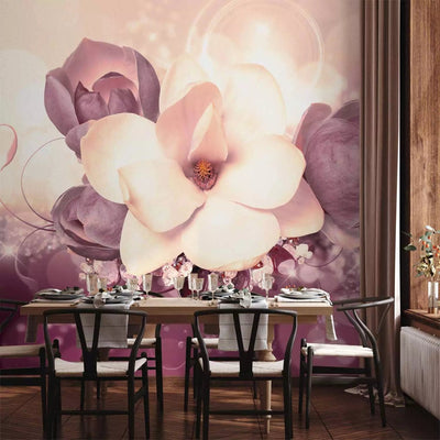 Wall Murals - Purple magnolia with sparkling crystals, 88793G-ART