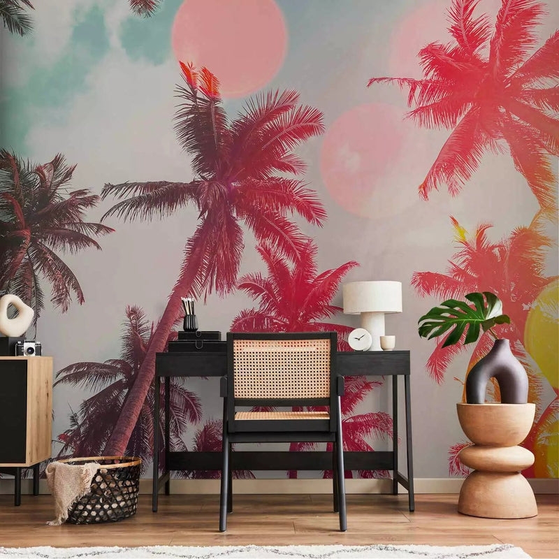 Wall Murals - Sunny palms - tropical leaves in colourful light - buy at G-ART