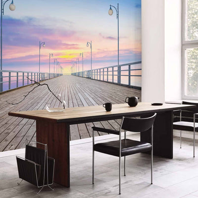 Wall Murals - Sunset on the pier - landscape with calm sea, 61683 G-ART