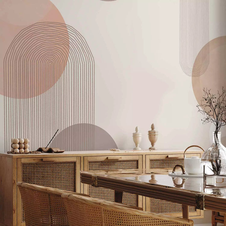 Fototapetes guļamistabai scandiboho stilā bēša krāsā - 136510 G-ART