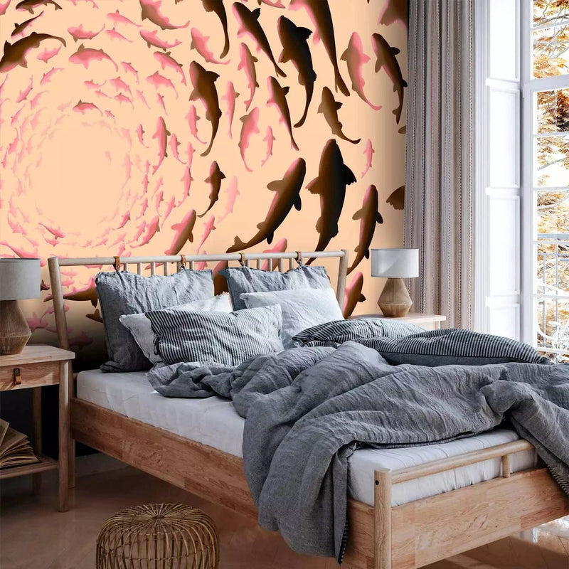 Wall Murals with fish in cream color - Seed, 9108 G-ART