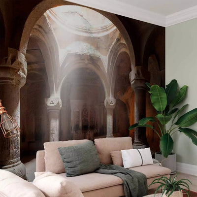 Wall Murals With the ancient temple from the inside. Brown Tones - Buy Online G -Art