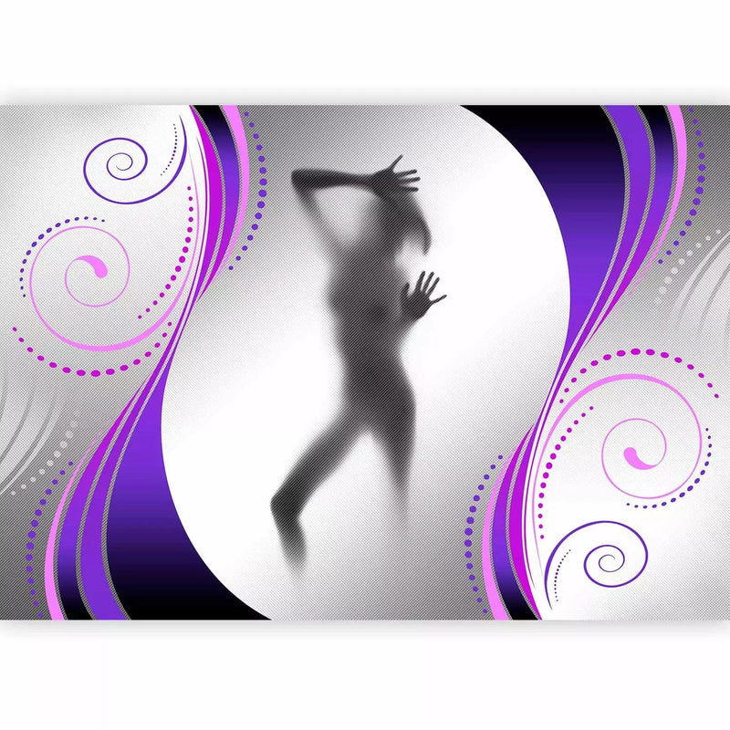 Wall Murals - Silhouette of a woman on a gray background, violet - 61201 G-ART