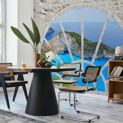 Wall Murals - Window view of island and rocky bay, 62447 G-ART