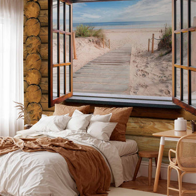 Nature Wall Murals with a view from the window - Beach outside the window - 60153G-ART