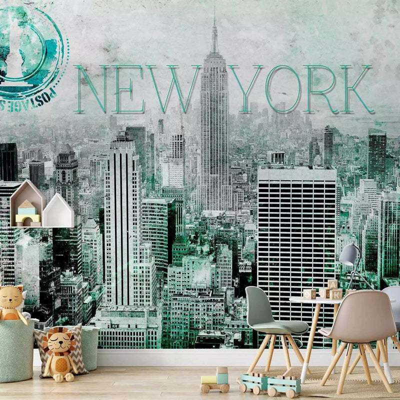 Wall Murals with New York in Emerald from a bird&